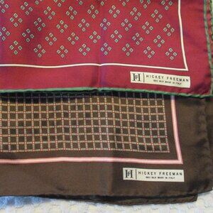 Hickey Freeman Silk Pocket Squares Made in Italy